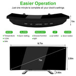 Digital Alarm Clock Desk Table Clock  3 Alarm Sounds Adjustable Volume Easy Digital Alarm Clock for Kids and Adults Compact Desk & Shelf Clocks for Bedroom Curved LED Screen Alarm Clocks For Kid Bedroom Temperature Snooze Function Home Decor Watch Stevvex