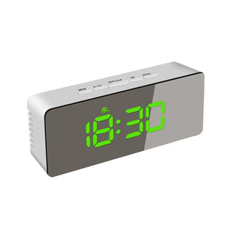 Digital Alarm Clock Desk Table Clock  3 Alarm Sounds Adjustable Volume Easy Digital Alarm Clock for Kids and Adults Compact Desk & Shelf Clocks for Bedroom Curved LED Screen Alarm Clocks For Kid Bedroom Temperature Snooze Function Home Decor Watch Stevvex