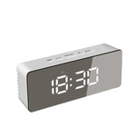 Digital Alarm Clock Desk Table Clock  3 Alarm Sounds Adjustable Volume Easy Digital Alarm Clock for Kids and Adults Compact Desk & Shelf Clocks for Bedroom Curved LED Screen Alarm Clocks For Kid Bedroom Temperature Snooze Function Home Decor Watch Stevvex