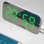 Digital Alarm Clock Desk Table Clock  3 Alarm Sounds Adjustable Volume Easy Digital Alarm Clock for Kids and Adults Compact Desk & Shelf Clocks for Bedroom Curved LED Screen Alarm Clocks For Kid Bedroom Temperature Snooze Function Home Decor Watch Stevvex