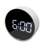 Digital Alarm Clock Digital Clock Large Display LED Alarm Electric Clocks Mirror Surface 3 Levels Brightness Dual USB LED Curved Surface Mirror Electronic Table Clock Large Screen Snooze Desktop Clock For Home Decoration Stevvex