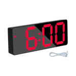 Digital Alarm Clock LED Digital Display Dual Alarm with USB Charger Port 0-100 Dimmer for Seniors Simple Bedside Big Number Alarm Clocks for Bedrooms LED Mirror Electronic Alarm Clocks Large LCD Display Digital Table Clock with Calendar Temperature Stevvex
