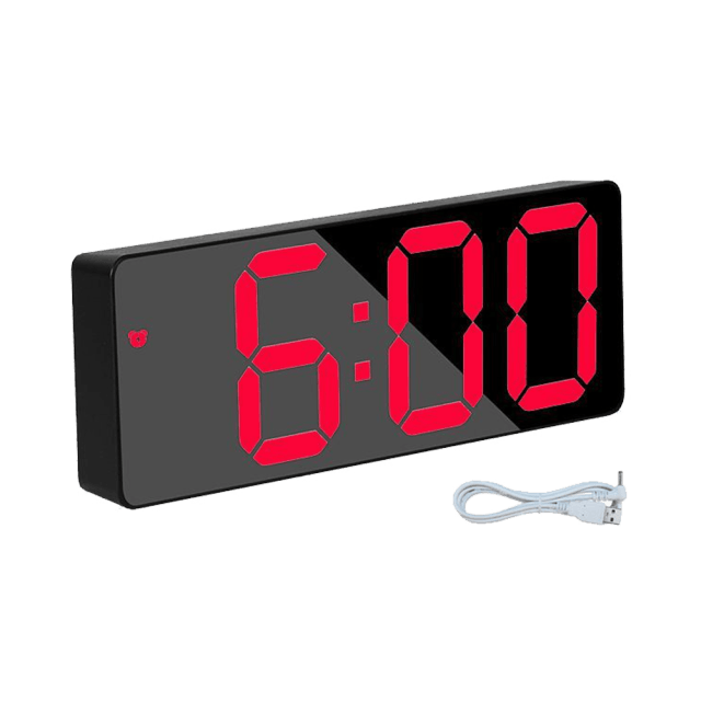 Digital Alarm Clock LED Digital Display Dual Alarm with USB Charger Port 0-100 Dimmer for Seniors Simple Bedside Big Number Alarm Clocks for Bedrooms LED Mirror Electronic Alarm Clocks Large LCD Display Digital Table Clock with Calendar Temperature Stevvex