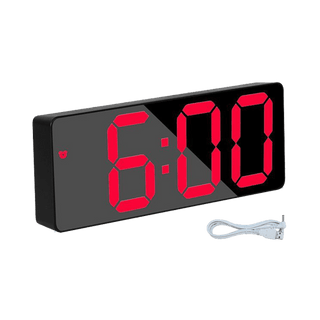 Digital Alarm Clock LED Digital Display Dual Alarm with USB Charger Port 0-100 Dimmer for Seniors Simple Bedside Big Number Alarm Clocks for Bedrooms LED Mirror Electronic Alarm Clocks Large LCD Display Digital Table Clock with Calendar Temperature Stevvex