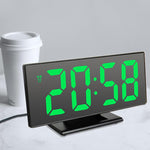 Digital Alarm Clock LED Digital Display Dual Alarm with USB Charger Port 0-100 Dimmer for Seniors Simple Bedside Big Number Alarm Clocks for Bedrooms LED Mirror Electronic Alarm Clocks Large LCD Display Digital Table Clock with Calendar Temperature Stevvex