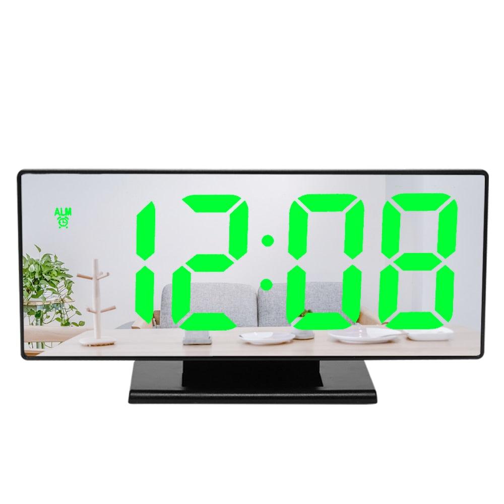 Digital Alarm Clock LED Digital Display Dual Alarm with USB Charger Port 0-100 Dimmer for Seniors Simple Bedside Big Number Alarm Clocks for Bedrooms LED Mirror Electronic Alarm Clocks Large LCD Display Digital Table Clock with Calendar Temperature Stevvex