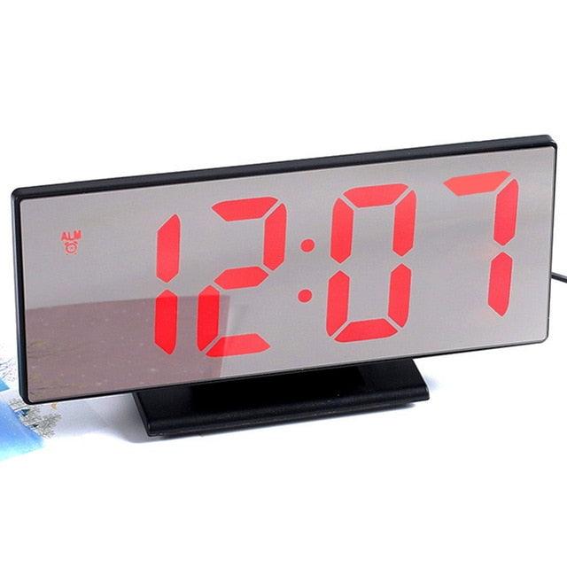 Digital Alarm Clock LED Digital Display Dual Alarm with USB Charger Port 0-100 Dimmer for Seniors Simple Bedside Big Number Alarm Clocks for Bedrooms LED Mirror Electronic Alarm Clocks Large LCD Display Digital Table Clock with Calendar Temperature Stevvex