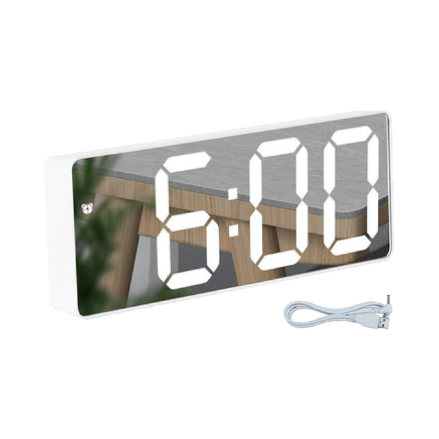 Digital Alarm Clock LED Digital Display Dual Alarm with USB Charger Port 0-100 Dimmer for Seniors Simple Bedside Big Number Alarm Clocks for Bedrooms LED Mirror Electronic Alarm Clocks Large LCD Display Digital Table Clock with Calendar Temperature Stevvex