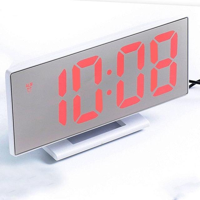 Digital Alarm Clock LED Digital Display Dual Alarm with USB Charger Port 0-100 Dimmer for Seniors Simple Bedside Big Number Alarm Clocks for Bedrooms LED Mirror Electronic Alarm Clocks Large LCD Display Digital Table Clock with Calendar Temperature Stevvex
