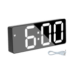 Digital Alarm Clock LED Digital Display Dual Alarm with USB Charger Port 0-100 Dimmer for Seniors Simple Bedside Big Number Alarm Clocks for Bedrooms LED Mirror Electronic Alarm Clocks Large LCD Display Digital Table Clock with Calendar Temperature Stevvex