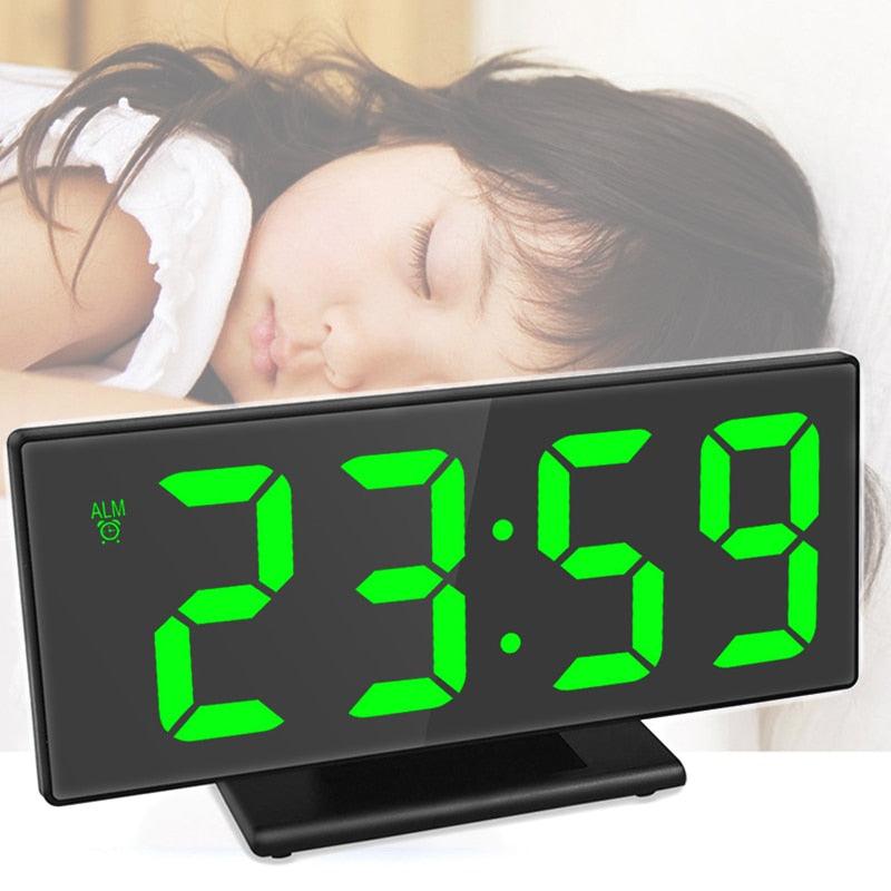 Digital Alarm Clock LED Digital Display Dual Alarm with USB Charger Port 0-100 Dimmer for Seniors Simple Bedside Big Number Alarm Clocks for Bedrooms LED Mirror Electronic Alarm Clocks Large LCD Display Digital Table Clock with Calendar Temperature Stevvex