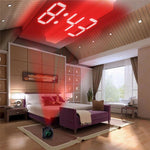 Digital Alarm Clock Projection Alarm Clock Wake Up Bedroom with Data and Temperature Display Talking Function LED Wall/Ceiling Projection Clock LCD Creative Projector Weather Temperature Desk Time Date Display Projection USB Charger Home Clock Timer Stevvex