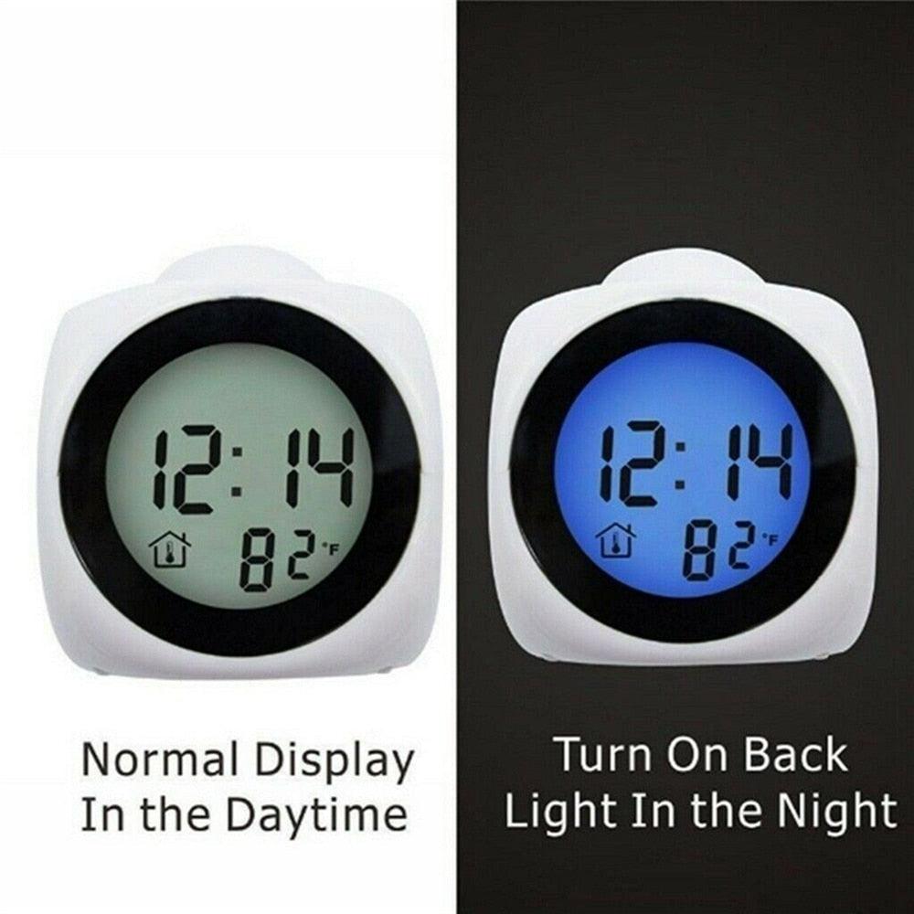 Digital Alarm Clock Projection Alarm Clock Wake Up Bedroom with Data and Temperature Display Talking Function LED Wall/Ceiling Projection Clock LCD Creative Projector Weather Temperature Desk Time Date Display Projection USB Charger Home Clock Timer Stevvex