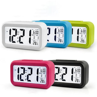 Digital Alarm Clock Voice Alarm Clock Intelligent Smart Timer Creative Students Mute LED Electronic Warning Machinery Gifts Battery Operated LCD Electronic Clock for Bedroom Home Kitchen Office Outdoor Stevvex