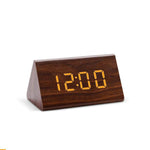 Digital Clock LED Wooden Alarm Clock Digital Alarm Clock with Wooden Electronic LED Time Display 3 Alarm Settings Humidity & Temperature Detect Wood Made Electric Clocks Table Sound Control Electronic Clocks Desktop USB/AAA Powered Home Table Decor Stevvex