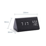 Digital Clock LED Wooden Alarm Clock Digital Alarm Clock with Wooden Electronic LED Time Display 3 Alarm Settings Humidity & Temperature Detect Wood Made Electric Clocks Table Sound Control Electronic Clocks Desktop USB/AAA Powered Home Table Decor Stevvex