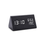 Digital Clock LED Wooden Alarm Clock Digital Alarm Clock with Wooden Electronic LED Time Display 3 Alarm Settings Humidity & Temperature Detect Wood Made Electric Clocks Table Sound Control Electronic Clocks Desktop USB/AAA Powered Home Table Decor Stevvex