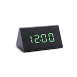 Digital Clock LED Wooden Alarm Clock Digital Alarm Clock with Wooden Electronic LED Time Display 3 Alarm Settings Humidity & Temperature Detect Wood Made Electric Clocks Table Sound Control Electronic Clocks Desktop USB/AAA Powered Home Table Decor Stevvex