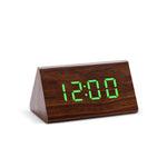 Digital Clock LED Wooden Alarm Clock Digital Alarm Clock with Wooden Electronic LED Time Display 3 Alarm Settings Humidity & Temperature Detect Wood Made Electric Clocks Table Sound Control Electronic Clocks Desktop USB/AAA Powered Home Table Decor Stevvex