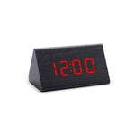 Digital Clock LED Wooden Alarm Clock Digital Alarm Clock with Wooden Electronic LED Time Display 3 Alarm Settings Humidity & Temperature Detect Wood Made Electric Clocks Table Sound Control Electronic Clocks Desktop USB/AAA Powered Home Table Decor Stevvex