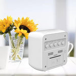 Digital Desktop LCD Snooze Calendar Alarm clock Digital Desktop Clock Electronic Digital Alarm Clocks for Bedroom Home Decor LCD Screen with Time/Calendar/Temperature Display White Bedroom Watch with Thermometer & Hygrometer for Home  Battery Operated Stevvex