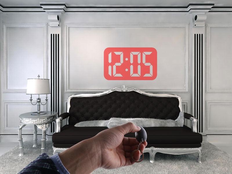 Digital Time Projection Clock Mini LED Clock With Time Projection Wake Up Light Alarm Clock for Heavy Sleeper Portable Digital Watch Night Light Magic Projector Clock Stevvex