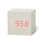 Digital Wooden LED Alarm Clock Wood Retro Glow Clock Digital Alarm Clock, with Wooden Electronic LED Time Display 3 Dual Plus Alarm Cubic Small Mini Wood Made Electric Clocks for Desktop Table Decor Voice Control Snooze Function Desk Tools Stevvex