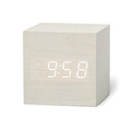 Digital Wooden LED Alarm Clock Wood Retro Glow Clock Digital Alarm Clock, with Wooden Electronic LED Time Display 3 Dual Plus Alarm Cubic Small Mini Wood Made Electric Clocks for Desktop Table Decor Voice Control Snooze Function Desk Tools Stevvex