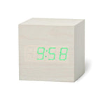 Digital Wooden LED Alarm Clock Wood Retro Glow Clock Digital Alarm Clock, with Wooden Electronic LED Time Display 3 Dual Plus Alarm Cubic Small Mini Wood Made Electric Clocks for Desktop Table Decor Voice Control Snooze Function Desk Tools Stevvex