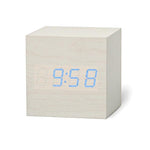 Digital Wooden LED Alarm Clock Wood Retro Glow Clock Digital Alarm Clock, with Wooden Electronic LED Time Display 3 Dual Plus Alarm Cubic Small Mini Wood Made Electric Clocks for Desktop Table Decor Voice Control Snooze Function Desk Tools Stevvex