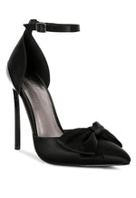 Dingles High Heeled Satin Bow Sandals