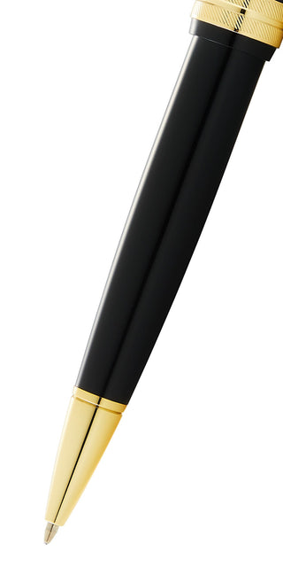Bailey Light™ Polished Black Resin and Gold Tone Ballpoint Pen - By Baano