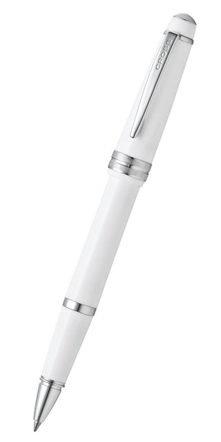 Bailey Light™ Polished White Resin Rollerball Pen - By Baano