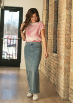 Donna Classic Wash Maxi Denim Skirt