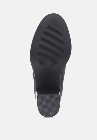 dora zipper block heeled ankle boots with side zipper