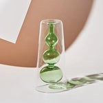 Double Wall Bubble Glass Bud Vase
