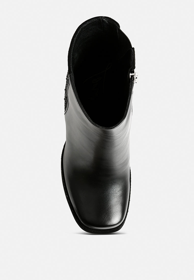 Dryday Diamante Zip Up Block Heel Boots