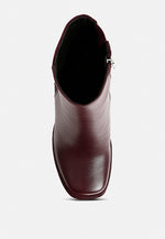 Dryday Diamante Zip Up Block Heel Boots