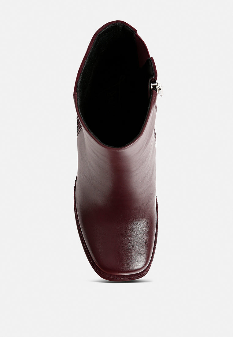 Dryday Diamante Zip Up Block Heel Boots