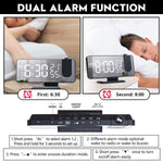 Dual Loud Smart Alarm Clock Projection for Bedroom Radio Digital Alarm Clock Projection Digital Alarm Clock for Bedrooms Radio Alarm Clock with Projection on Ceiling Dual Alarms with USB Charger Large Mirror LED Display Stevvex