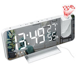 Dual Loud Smart Alarm Clock Projection for Bedroom Radio Digital Alarm Clock Projection Digital Alarm Clock for Bedrooms Radio Alarm Clock with Projection on Ceiling Dual Alarms with USB Charger Large Mirror LED Display Stevvex