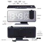 Dual Loud Smart Alarm Clock Projection for Bedroom Radio Digital Alarm Clock Projection Digital Alarm Clock for Bedrooms Radio Alarm Clock with Projection on Ceiling Dual Alarms with USB Charger Large Mirror LED Display Stevvex