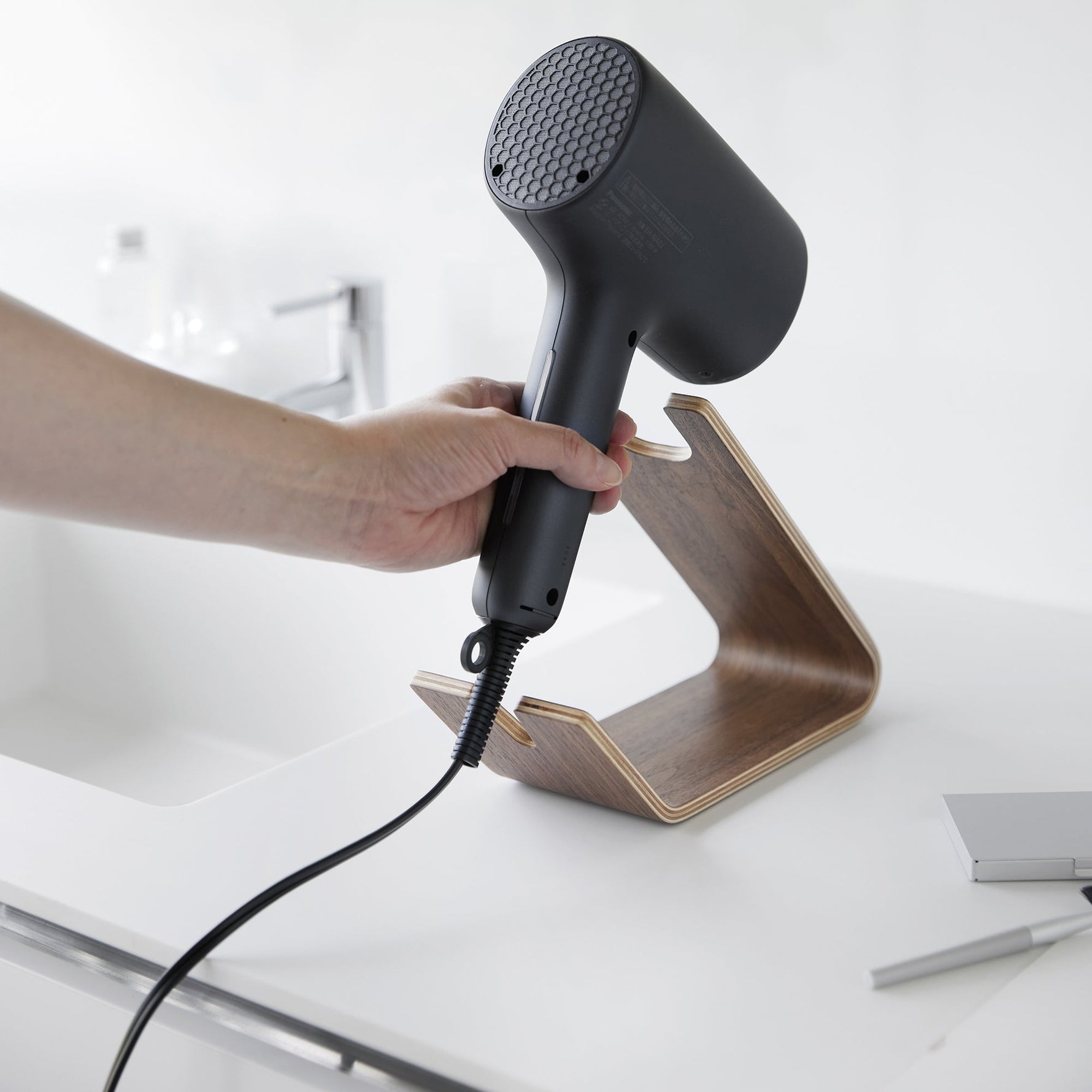 Hair Dryer and Iron Stand - Wood - By Baano