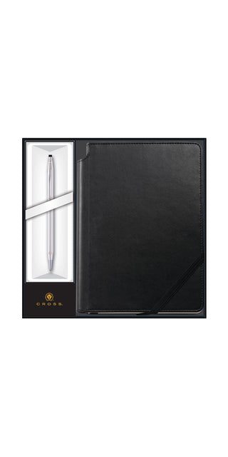 Classic Century® Lustrous Chrome Ballpoint with Classic Black Journal Gift Set - By Baano