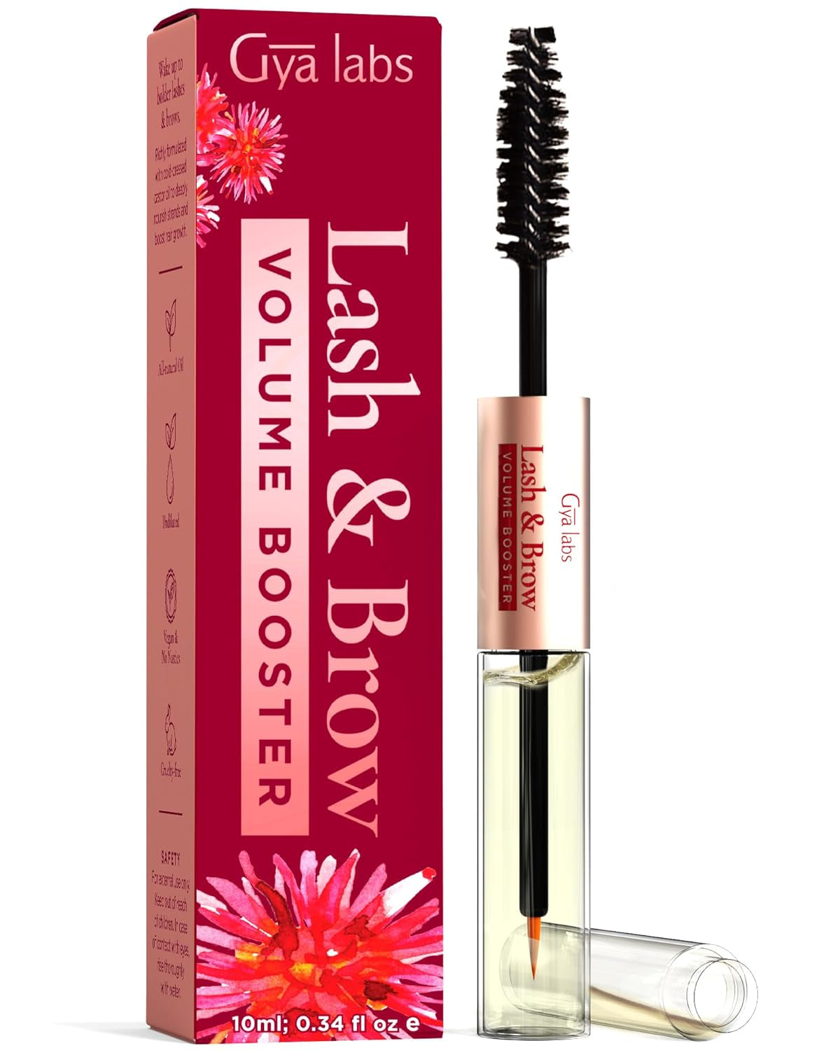 Lash and Brow Oil - 100% Pure Natual Organic Castor Oil Eyelash & Eyebrow Serum for Fuller-Looking Lashes & Brows (0.34 Fl Oz)