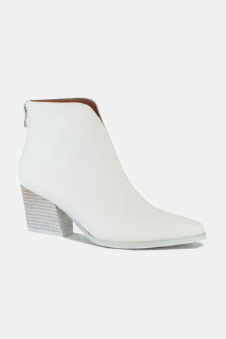 Mayfair PU Leather Block Heel Boots with Back Zippers - By Baano