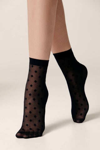 Socks Conte Fantasy - Small Diamond Pattern - By Baano