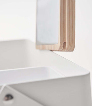 Makeup Organizer with Mirror - Steel + Wood - By Baano