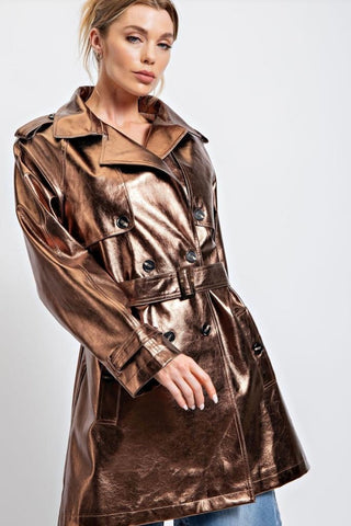 Trench Coat, Metallic - By Baano