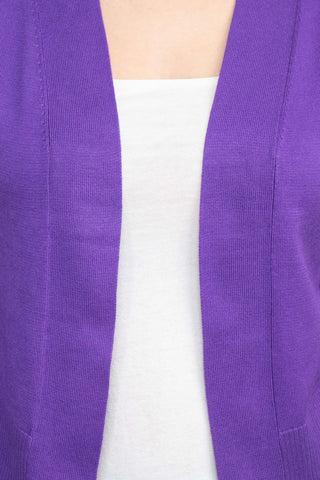 Eclectic Studio Open Front Long Sleeve Cropped Rayon Bolero - Glamourous Grace